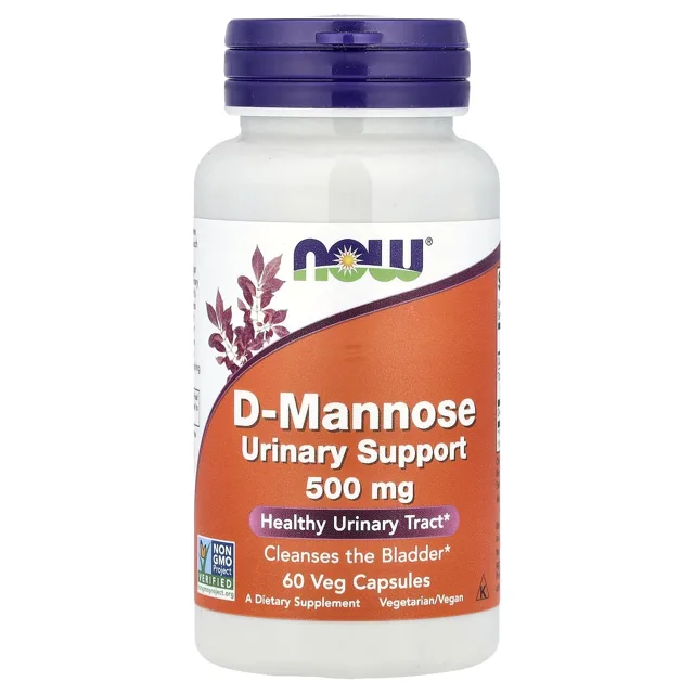 Now® Foods NOW D-manóza, 500 mg, 60 rostlinných kapslí
