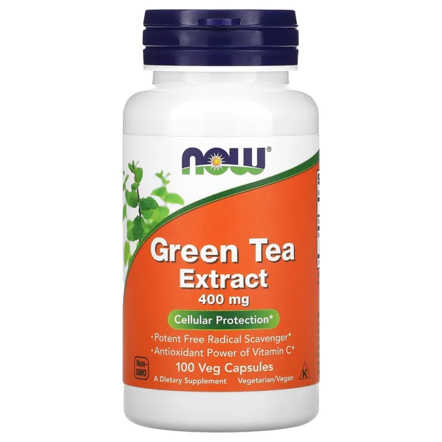 Now® Foods NOW Extrakt ze zeleného čaje, 400 mg, 100 rostlinných kapslí