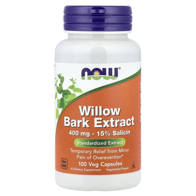 Now® Foods NOW Foods Extrakt z vrbové kůry, 400 mg, 100 rostlinných kapslí