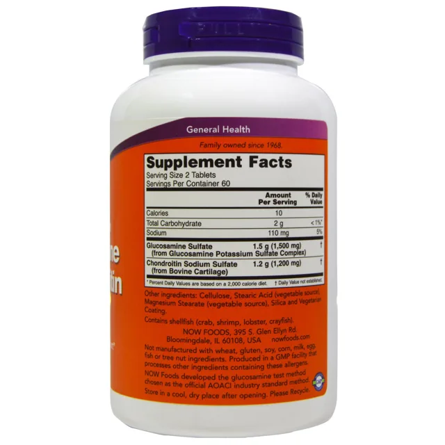 Now® Foods NOW Glukosamin a chondroitin Extra Strength, 120 tablet