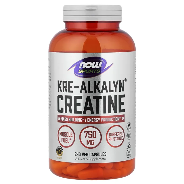 Now® Foods NOW Kre-Alkalyn Creatine, 240 rostlinných kapslí