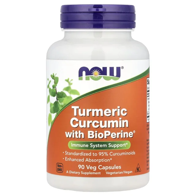 Now® Foods NOW Kurkuma a kurkumin s BioPerine, 90 rostlinných kapslí