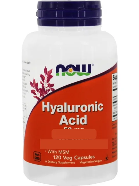 Now® Foods NOW Kyselina hyaluronová s MSM, 50 mg, 120 rostlinných kapslí