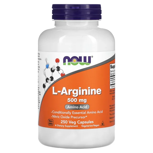 Now® Foods NOW L-arginin, 500 mg, 250 kapslí