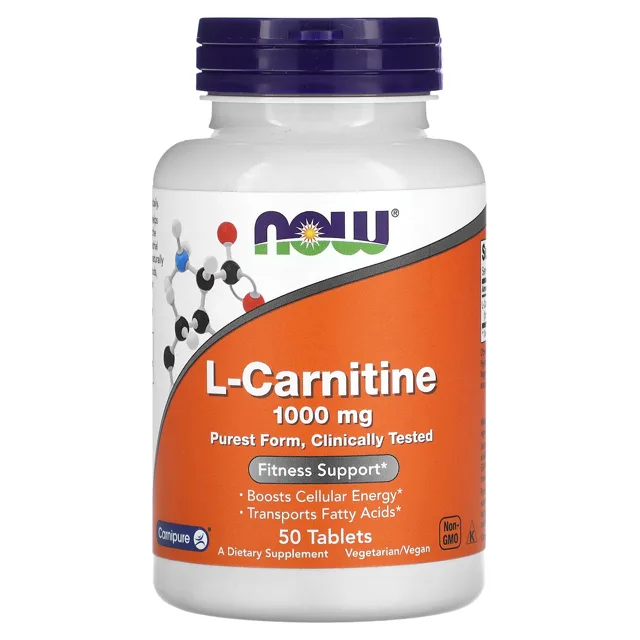 Now® Foods NOW L-karnitin, 1000 mg, 50 tablet