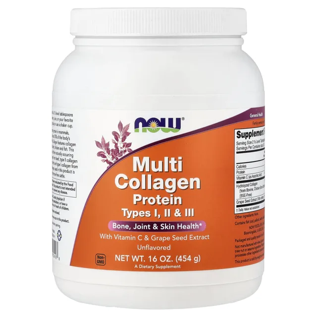 Now® Foods NOW Multi Collagen Protein, kolagen bez příchuti, 454 g