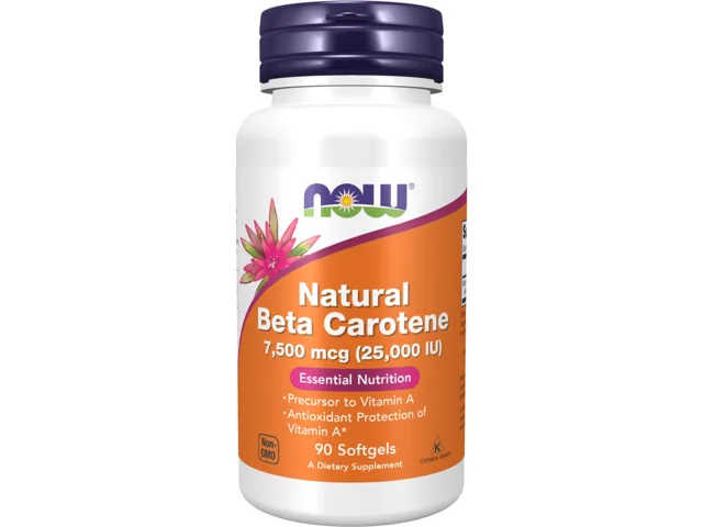 Now® Foods NOW Natural Beta Carotene, 25000 IU, 90 softgel kapslí