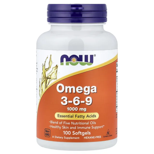Now® Foods NOW Omega 3-6-9, 1000 mg, 100 softgelových kapslí