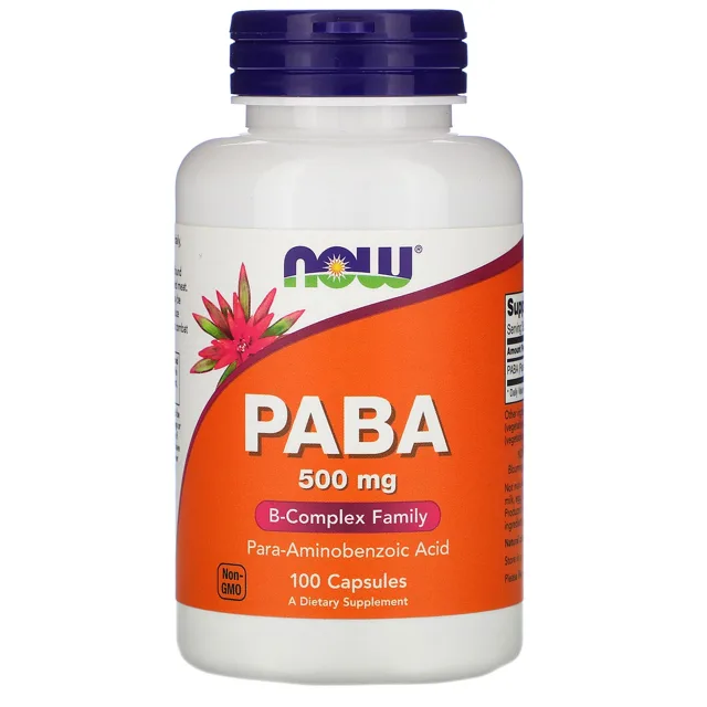 Now® Foods NOW PABA, 500 mg, 100 kapslí