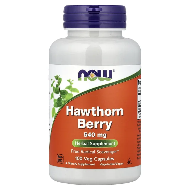 Now® Foods NOW Plody hlohu, 540 mg, 100 rostlinných kapslí