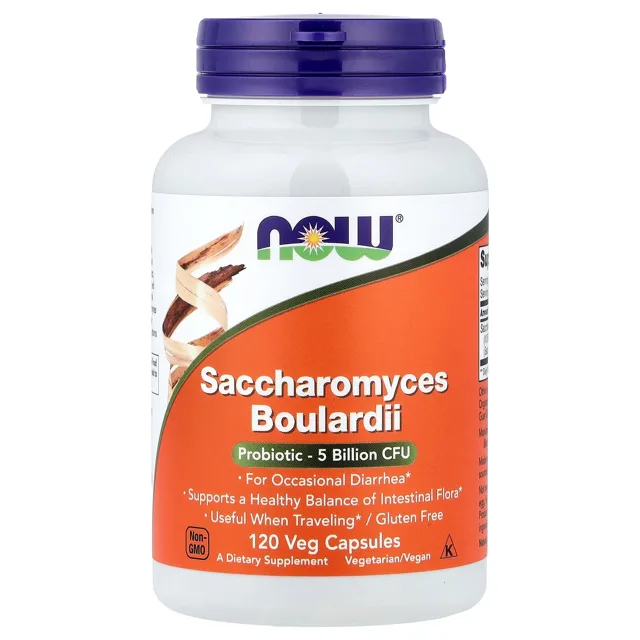 Now® Foods NOW Saccharomyces boulardii, 5 miliard CFU, 120 rostlinných kapslí