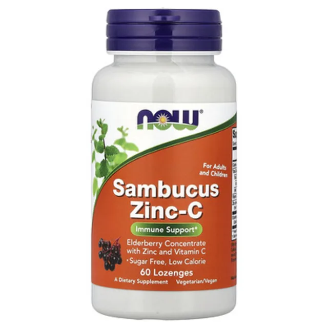 Now® Foods NOW Sambucus Zinc-C, 60 pastilek