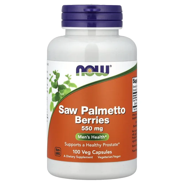 Now® Foods NOW Saw Palmetto Berries, 550 mg, 100 rostlinných kapslí