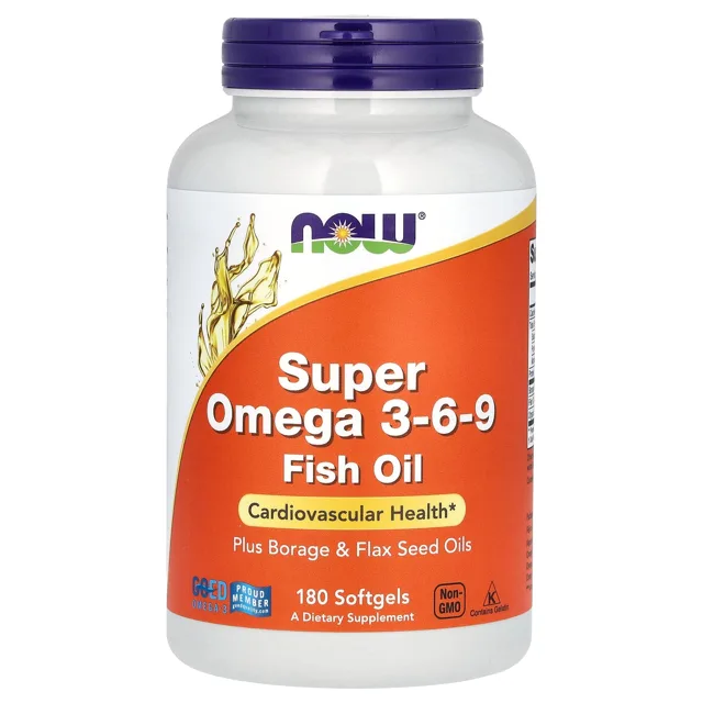 Now® Foods NOW Super Omega 3-6-9, 1200 mg, 180 softgelových kapslí