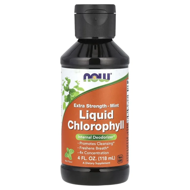 Now® Foods NOW Tekutý chlorofyl Extra Strength, máta, 118 ml