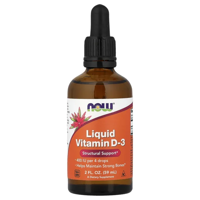 Now® Foods NOW Tekutý vitamín D3, 400 IU ve 4 kapkách, 59 ml