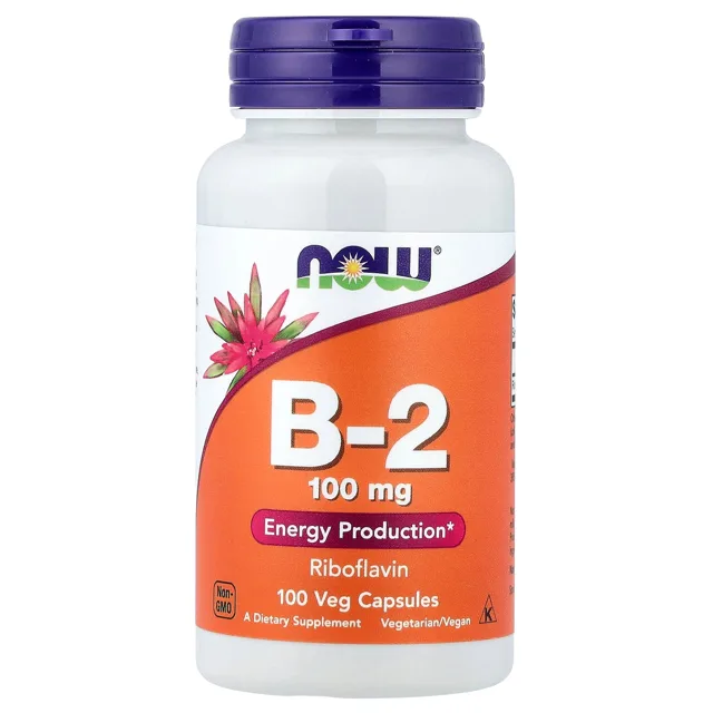 Now® Foods NOW Vitamín B2 Riboflavin, 100 mg, 100 rostlinných kapslí