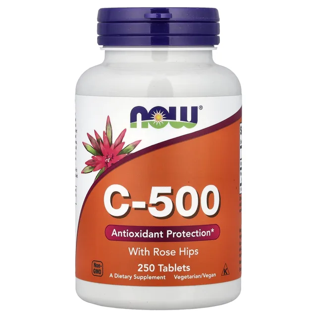 Now® Foods NOW Vitamín C-500 s šípky, 250 tablet