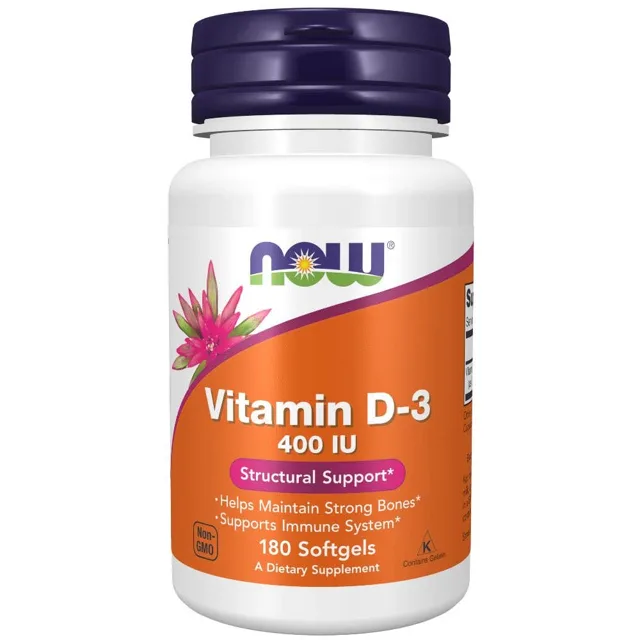 Now® Foods NOW Vitamín D3, 400 IU, 180 softgelových kapslí