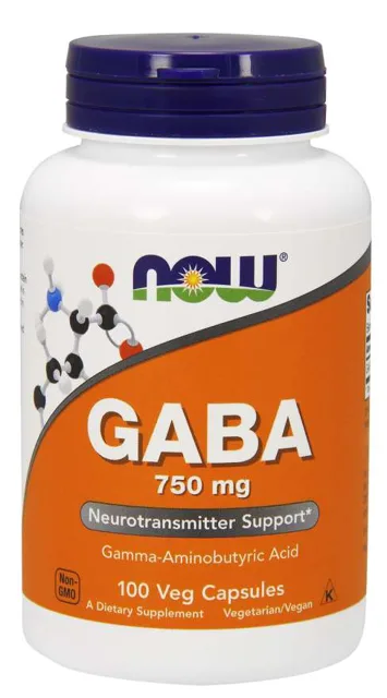 NOW GABA (kyselina gama-aminomáselná) 750 mg, 100 kapslí