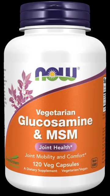 NOW Glucosamine & MSM Vegetarian (vegetariánský glukosamin a MSM), 120 rostlinných kapslí
