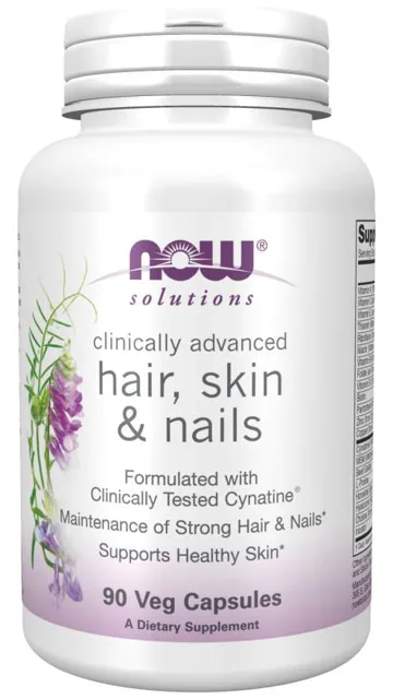 NOW Hair, Skin & Nails (zdravé vlasy, pleť a nehty), 90 rostlinných kapslí