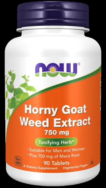 NOW Horny Goat Weed Extract (Škornice extrakt), 750 mg, 90 tablet