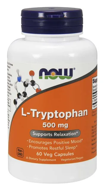 NOW L-Tryptofan 500 mg, 60 rostlinných kapslí