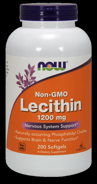 NOW Lecithin (lecitin), 1200 mg, 200 softgelových kapslí