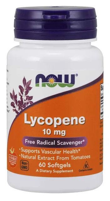 NOW Lycopene (Lykopen), 10 mg, 60 softgelových kapslí