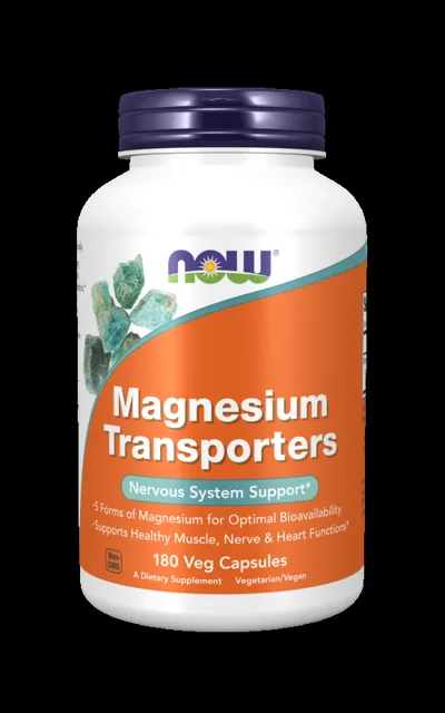 NOW Magnesium Transporters, 180 rostlinných kapslí