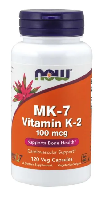 NOW MK-7 Vitamin K2, 100 mcg, 120 rostlinných kapslí