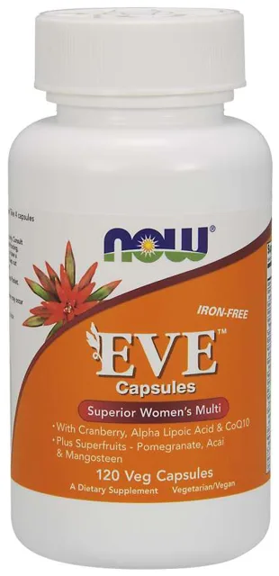NOW Multi Vitamins Eve, Multivitamín pro Ženy, 120 rostlinných kapslí