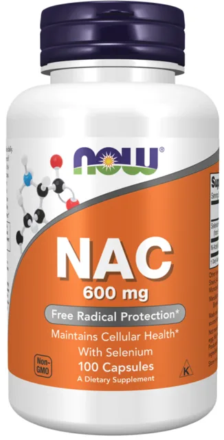 NOW NAC (N-Acetyl-L-Cystein) 600 mg + Selen, 100 kapslí