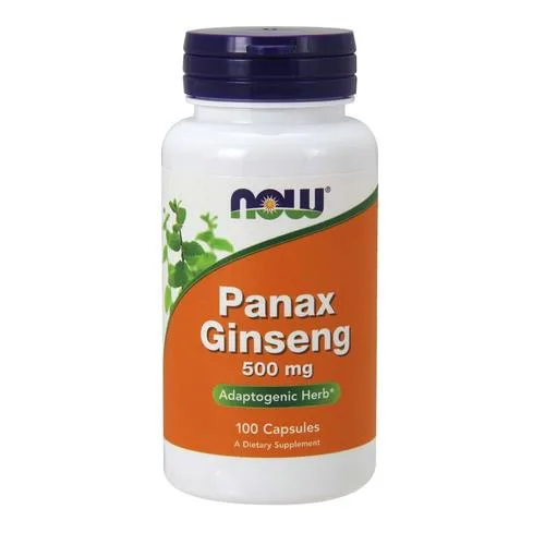 NOW Panax Ginseng (ženšen pravý), 500 mg, 100 kapslí