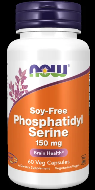 NOW Phosphatidyl Serine Soy-Free (Fosfatidylserin bez sóji), 150 mg, 60 rostlinných kapslí