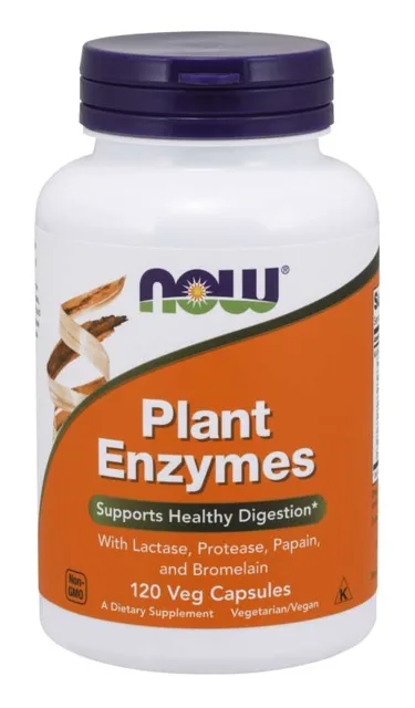 NOW Plant Enzymes, rostlinné enzymy, 120 rostlinných kapslí