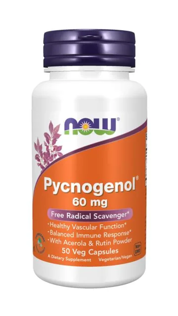 NOW Pycnogenol s Acerolou a Rutinem, 60 mg, 50 rostlinných kapslí