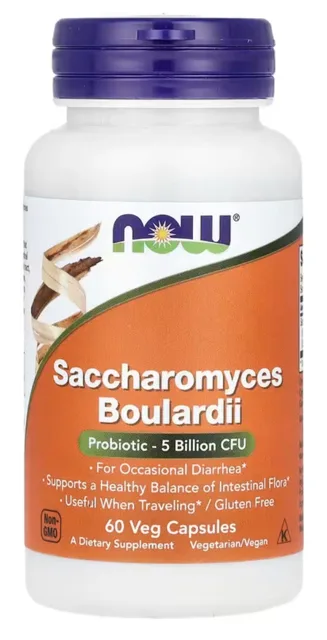 NOW Saccharomyces Boulardii, probiotika, 60 vegan kapslí
