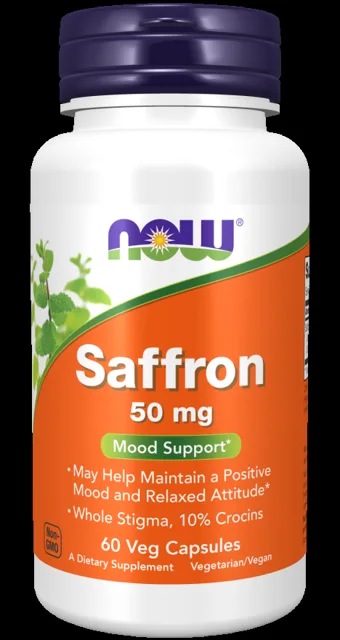 NOW Saffron, šafrán, 50 mg, 60 rostlinných kapslí