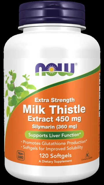 NOW Silymarin Extra Strength (extrakt z ostropestřce), 450 mg, 120 kapslí