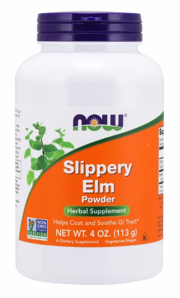 NOW Slippery Elm (Jilm červený), čistý prášek, 113 g