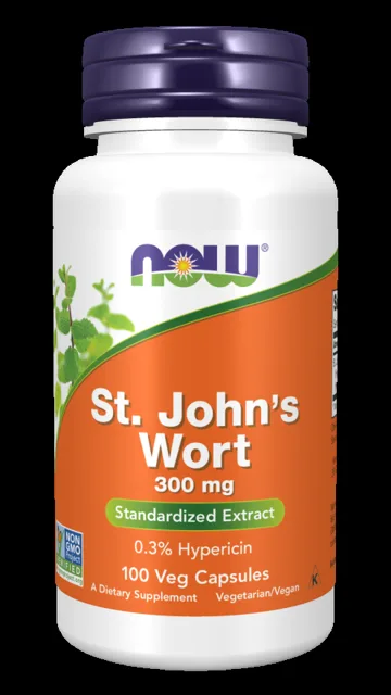NOW St. John's Wort (Třezalka tečkovaná), 300 mg, 100 rostlinných kapslí