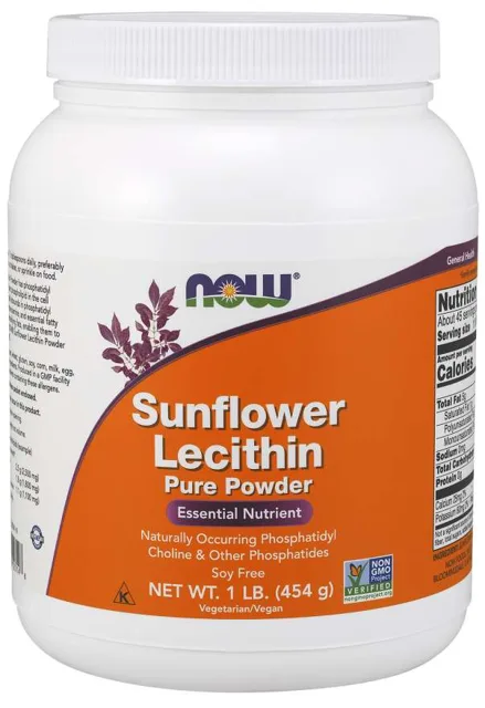 NOW Sunflower Lecithin (slunečnicový lecitin), prášek, 454 g