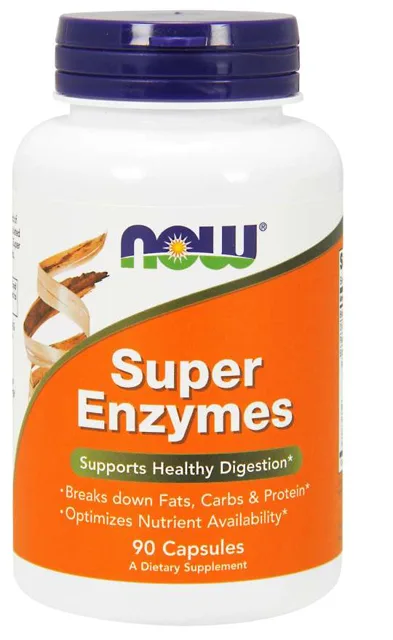 NOW Super Enzymes, komplexní trávící enzymy, 90 kapslí