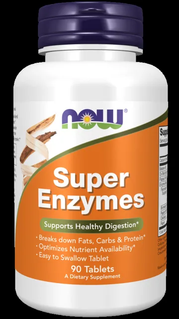 NOW Super Enzymes, komplexní trávící enzymy, 90 tablet