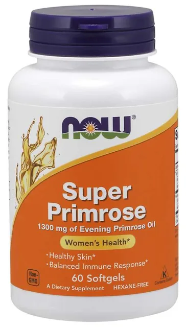 NOW Super Primrose 1300 mg, Pupalka dvouletá, 60 softgelových kapslí