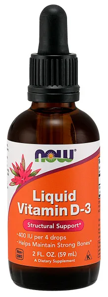 NOW Tekutý vitamin D3, 100 IU v 1 kapce, 59 ml