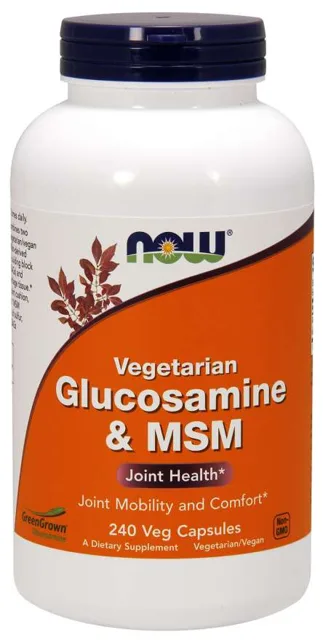 NOW Vegetariánský Glukosamin & MSM, 240 rostlinných kapslí