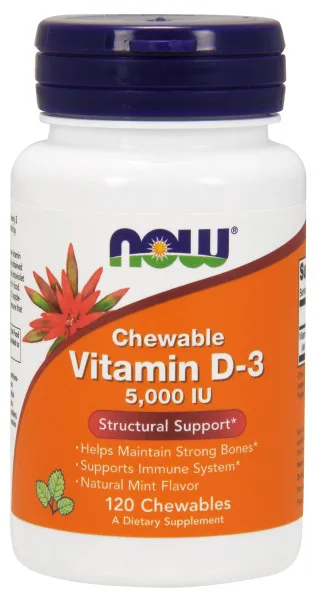 Now Vitamin D3 5000 IU x 120 softgel kapslí